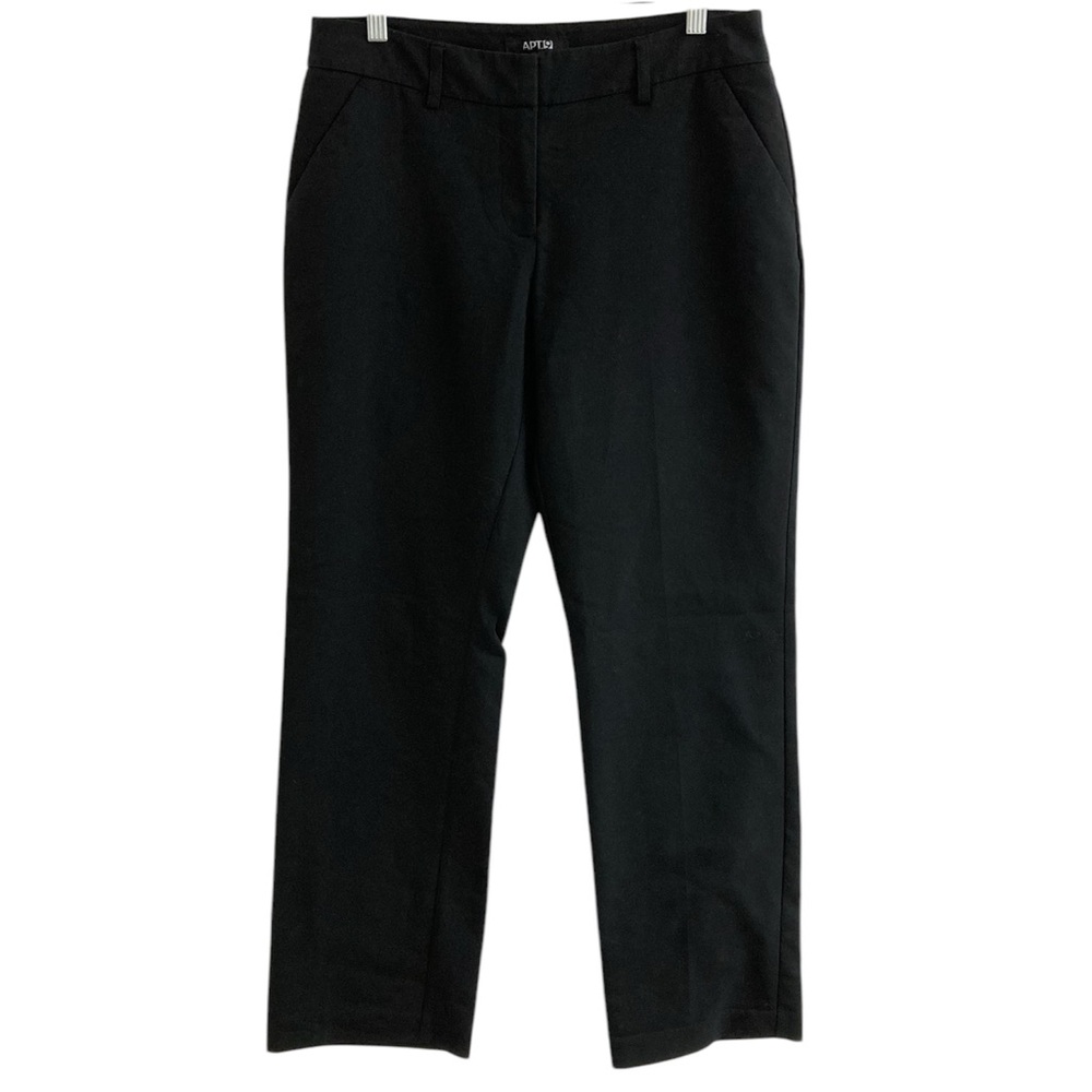 Apt. 9 Womens Black Tie Trouser Leg Pants Size 8 Stretch Office Business